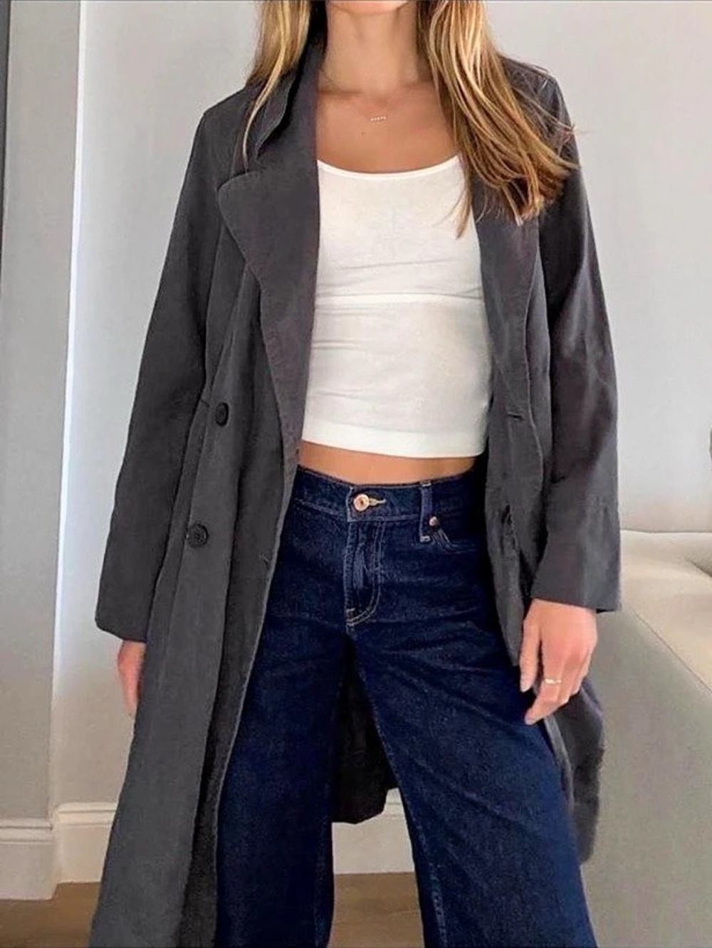 Everlane Gray Trench Coat Like New